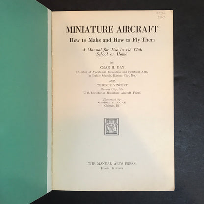 Miniature Aircraft - Omar H. Day and Terence Vincent - 1929