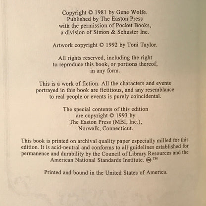 The Claw of the Conciliator - Gene Wolfe - 1st Thus - Easton Press - 1993