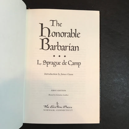 The Honorable Barbarian - L. Sprague de Camp - Signed - 1st Edition - Easton Press - 1989