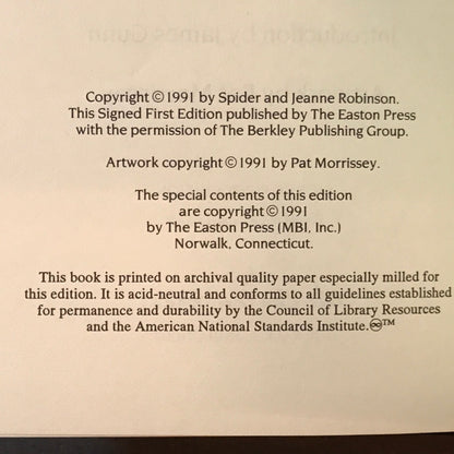 Starseed - Spider & Jeanne Robinson - Signed 2x - 1st Edition - Easton Press - 1991