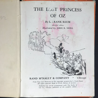 The Lost Princess of Oz - Junior Edition - L. Frank Baum - 1939 - Loose Back Cover