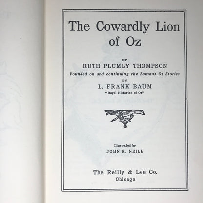 The Cowardly Lion of Oz - Ruth Plumly Thompson - L. Frank Baum - 1923