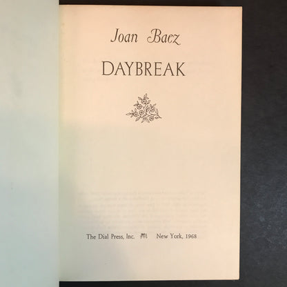 Daybreak - Joan Baez - First Edition - 1968