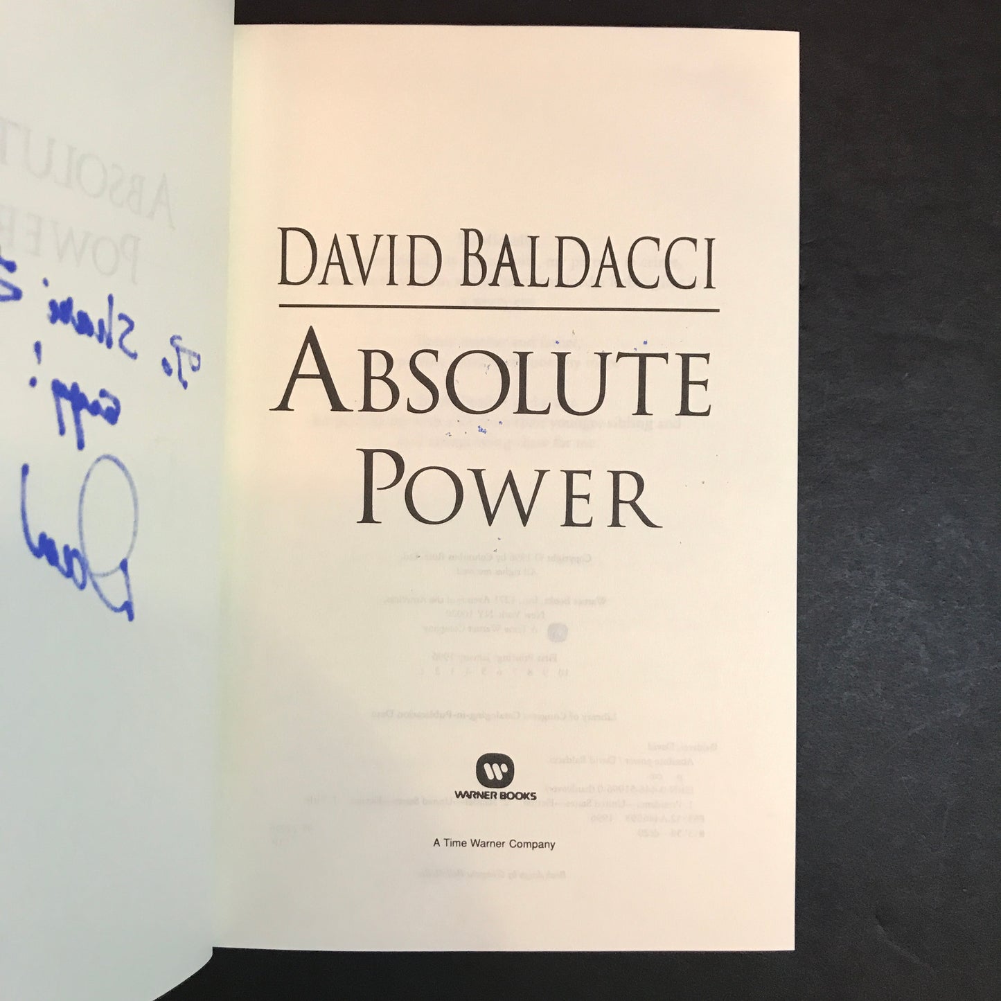 Absolute Power - David Baldacci - First Edition - Signed - 1996