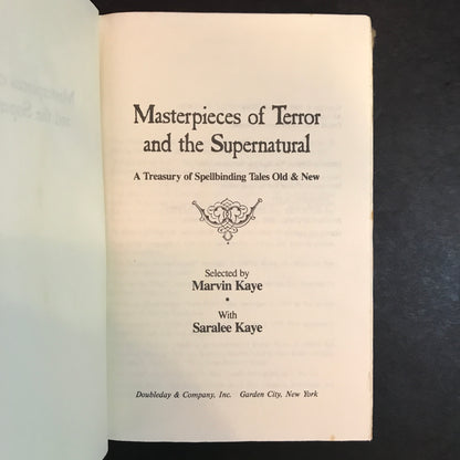 Masterpieces of Terror and the Supernatural - Various Authors - Book Club Edition - Edward Gorey Cover - 1985