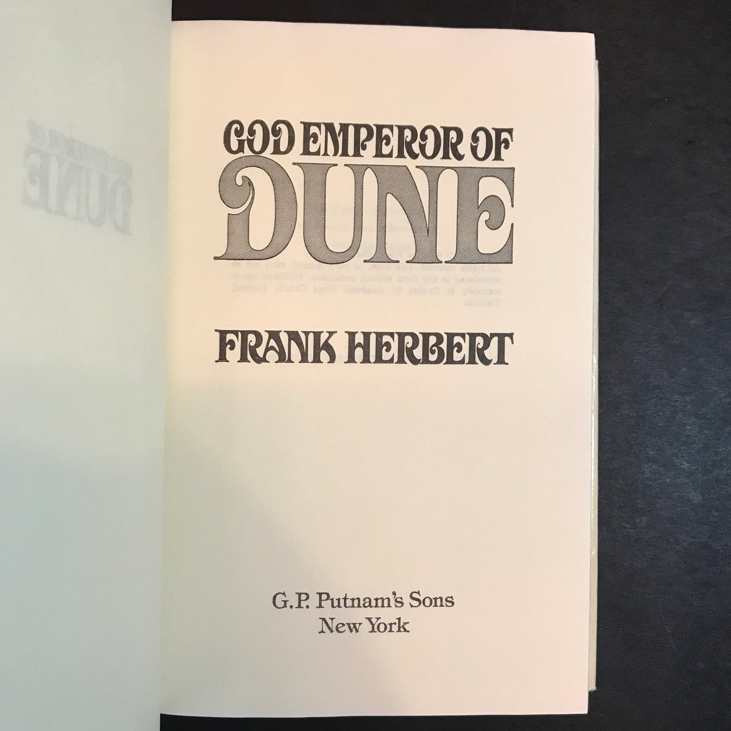 God Emperor of Dune - Frank Herbert - Book Club Edition - 1981