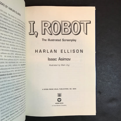 I, Robot: The Illustrated Screenplay - Harlan Ellison and Isaac Asimov - Book Club Edition - Color Plates - 1994