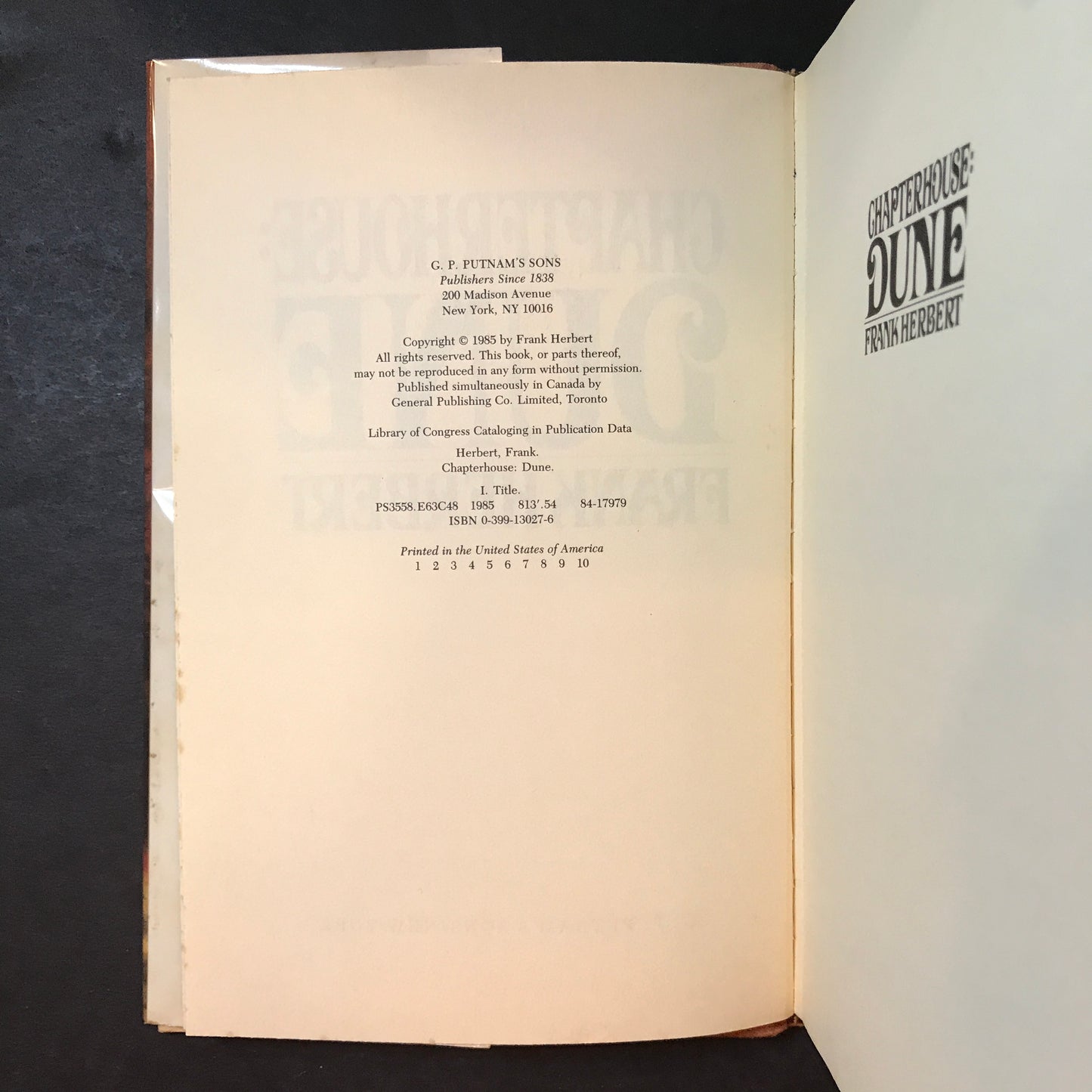 Chapterhouse: Dune - Frank Herbert - 1st Edition - 1985