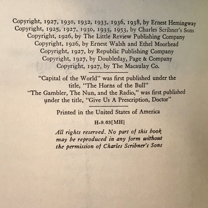 The Short Stories of Ernest Hemingway - Ernest Hemingway - 1953