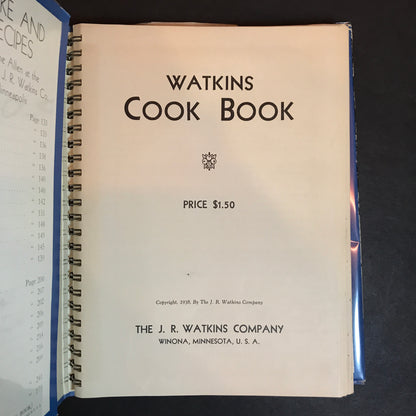 Watkins Cook Book - J. R. Watkins Company - 1938