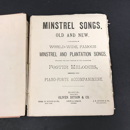 Minstrel Songs - Oliver Ditson & Co. - 1882