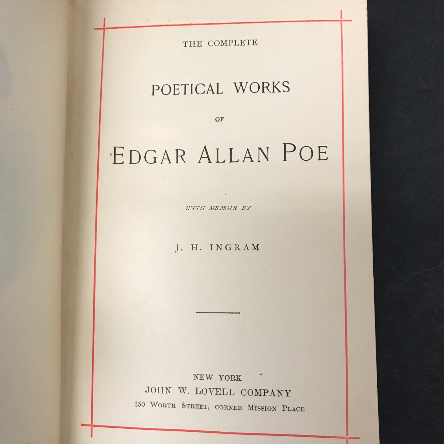 The Complete Poetical Works - Edgar Allen Poe - c. 1880