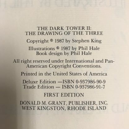 The Drawing of the Three - Stephen King - First Edition - 1987