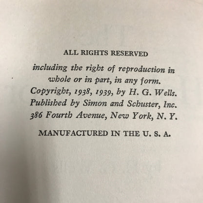 The Holy Terror - H. G. Wells - 1st American Edition - 1939