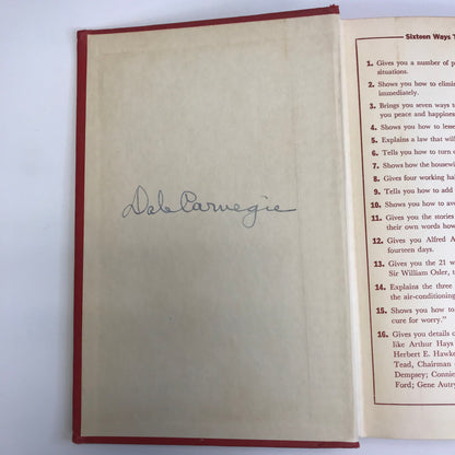 How to Stop Worrying and Start Living - Dale Carnegie - 21st Printing - Signed