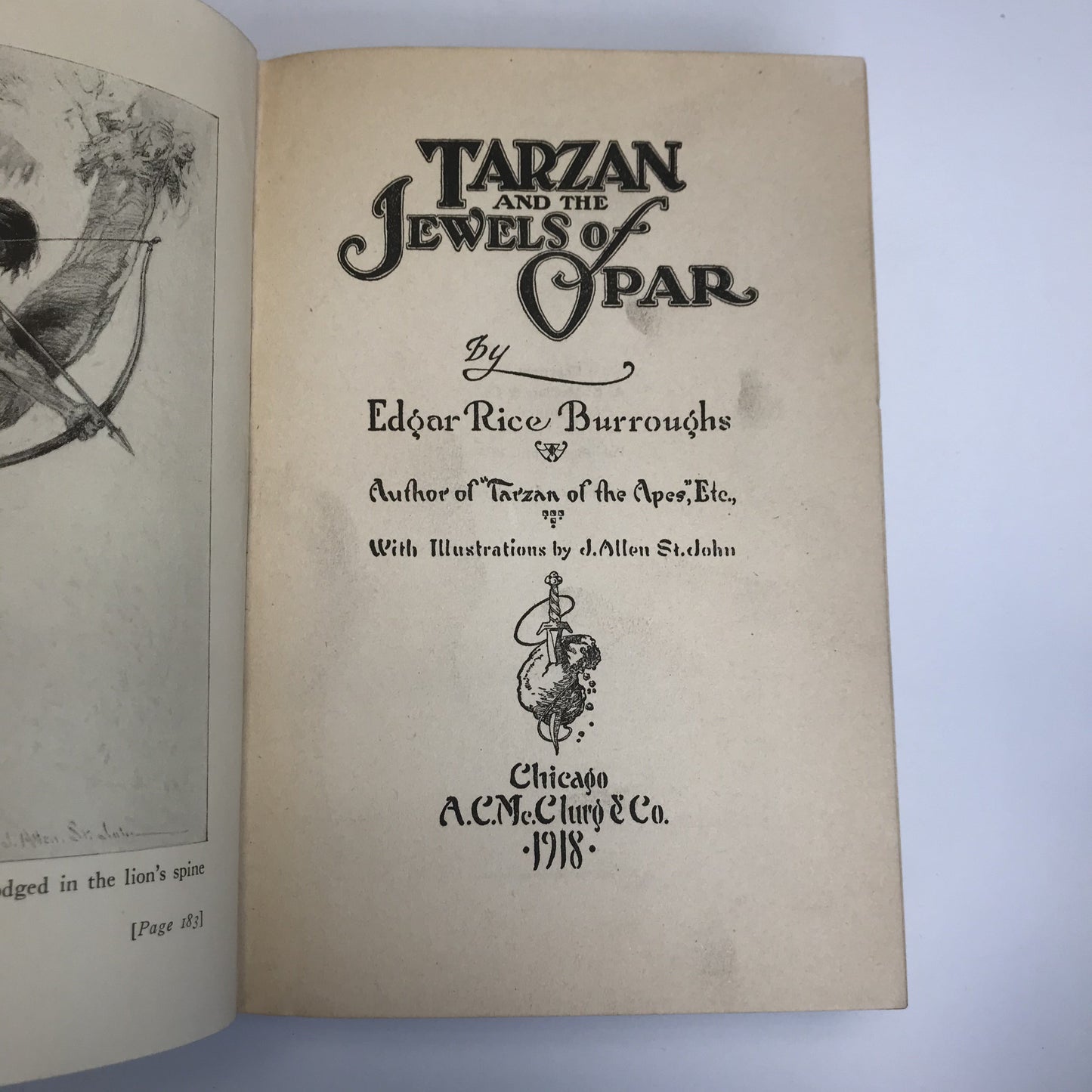 Tarzan and the Jewels of Opar - Edgar Rice Burroughs - 1st Edition