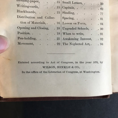 Handbook of Penmanship - M. M. Thompson and Bowlers - 1870