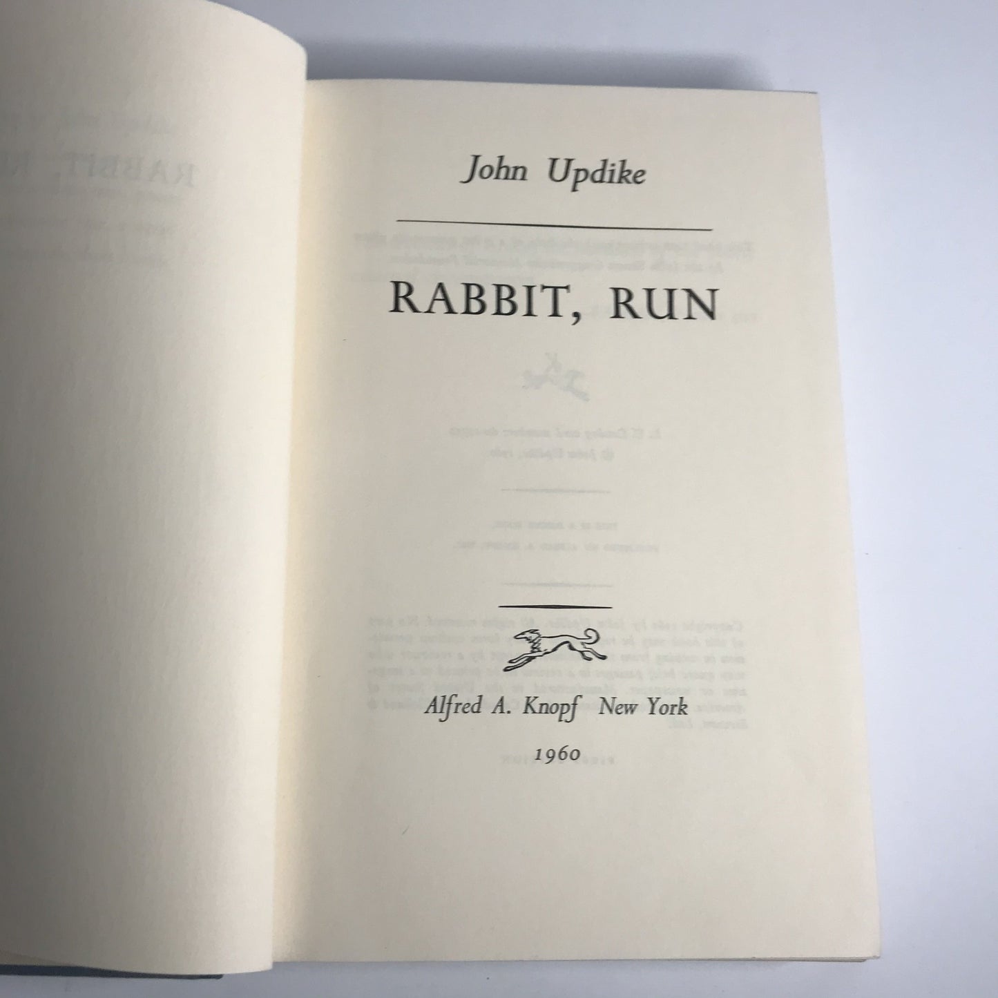 Rabbit, Run - John Updike - Stated First Edition