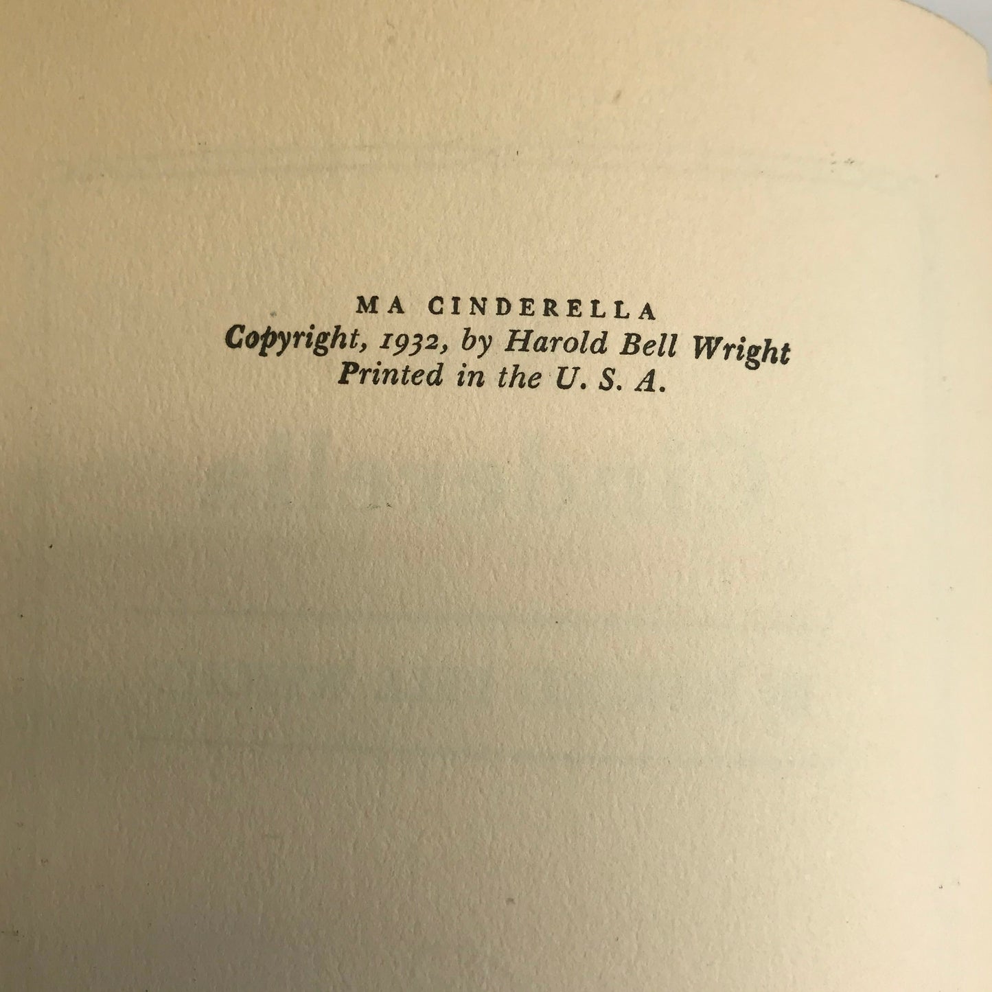 Ma Cinderella - Harold Bell Wright