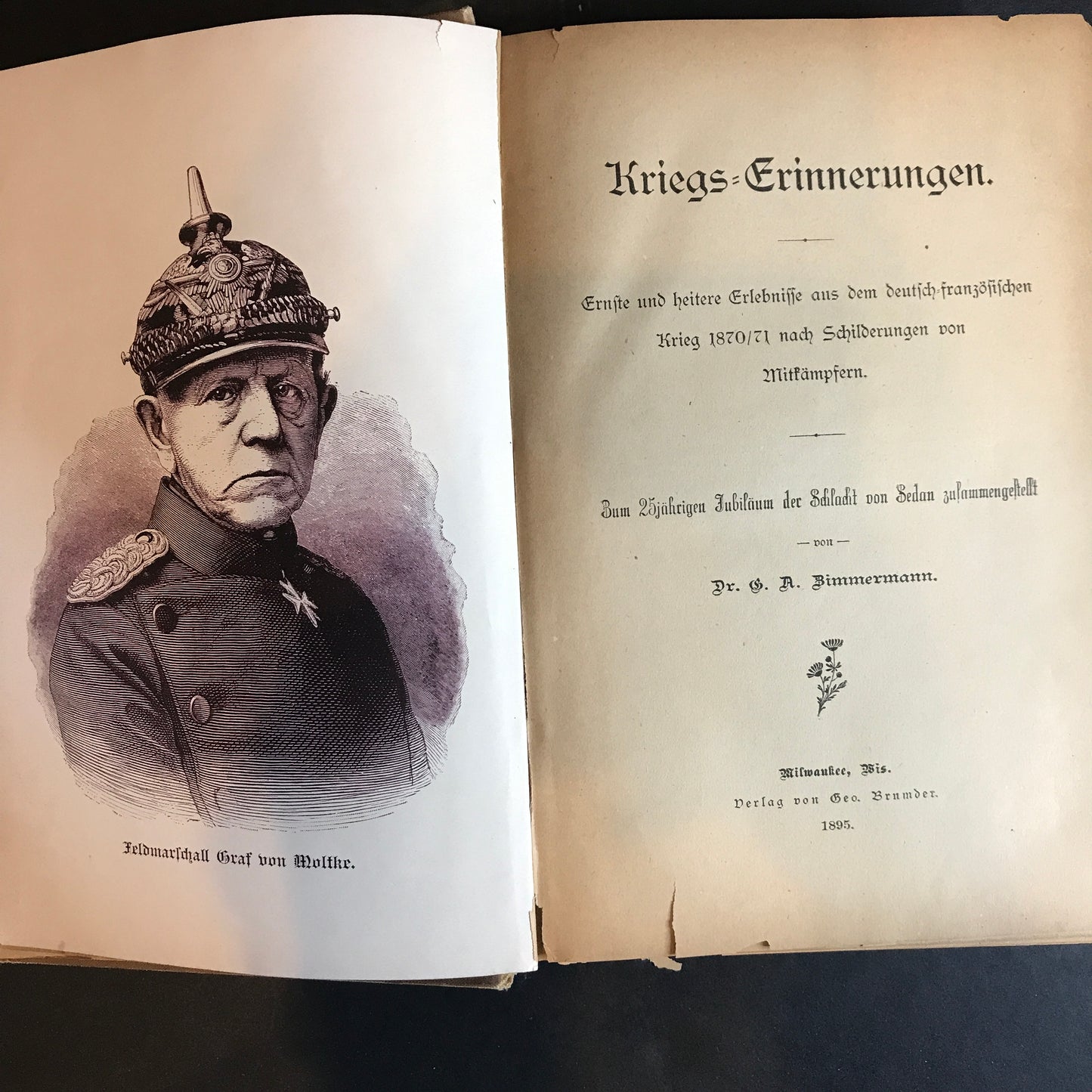 Kriegs-Erinnerungen (War Memories) - Dr. Simmermann - Franco-Prussian War - 1895