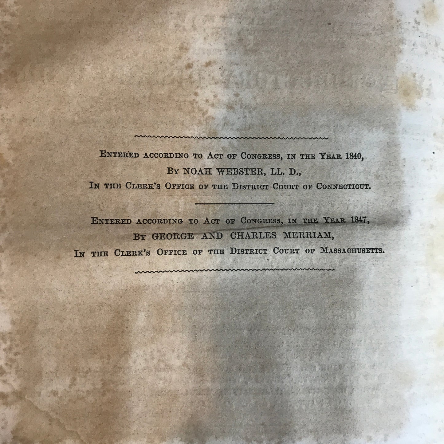 Webster's Dictionary - Various - 1st Revised Edition - 1852