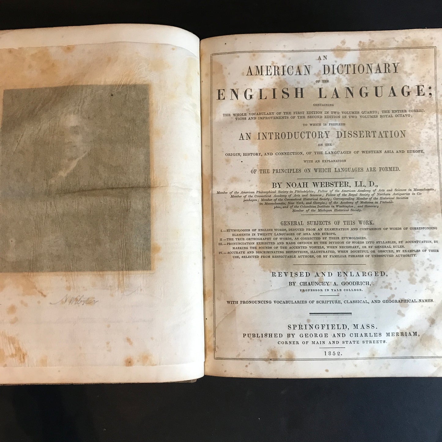 Webster's Dictionary - Various - 1st Revised Edition - 1852