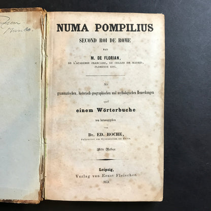 Numa Pompilius: Second Roi De Rome - 1851