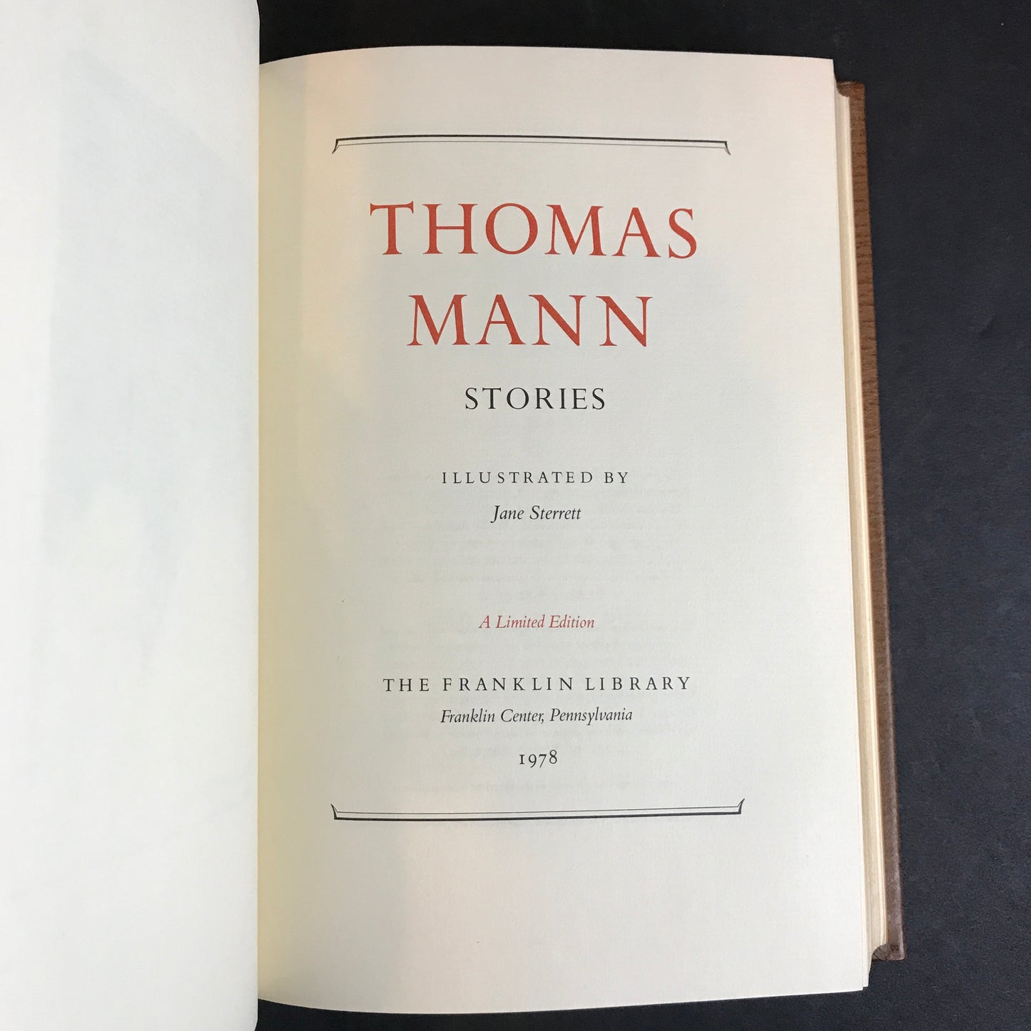 Thomas Mann Stories - Thomas Mann - Franklin Library - Limited Edition - 1978