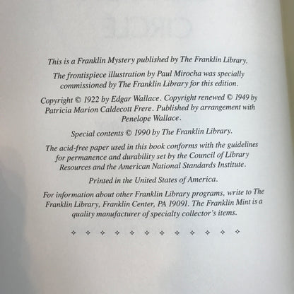 The Crimson Circle - Edgar Wallace - Franklin Library - 1990