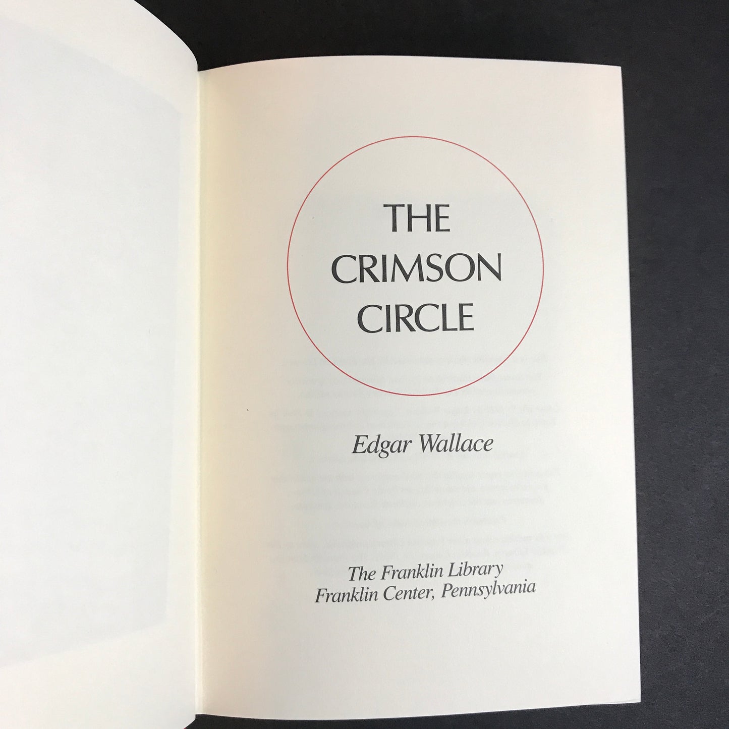 The Crimson Circle - Edgar Wallace - Franklin Library - 1990