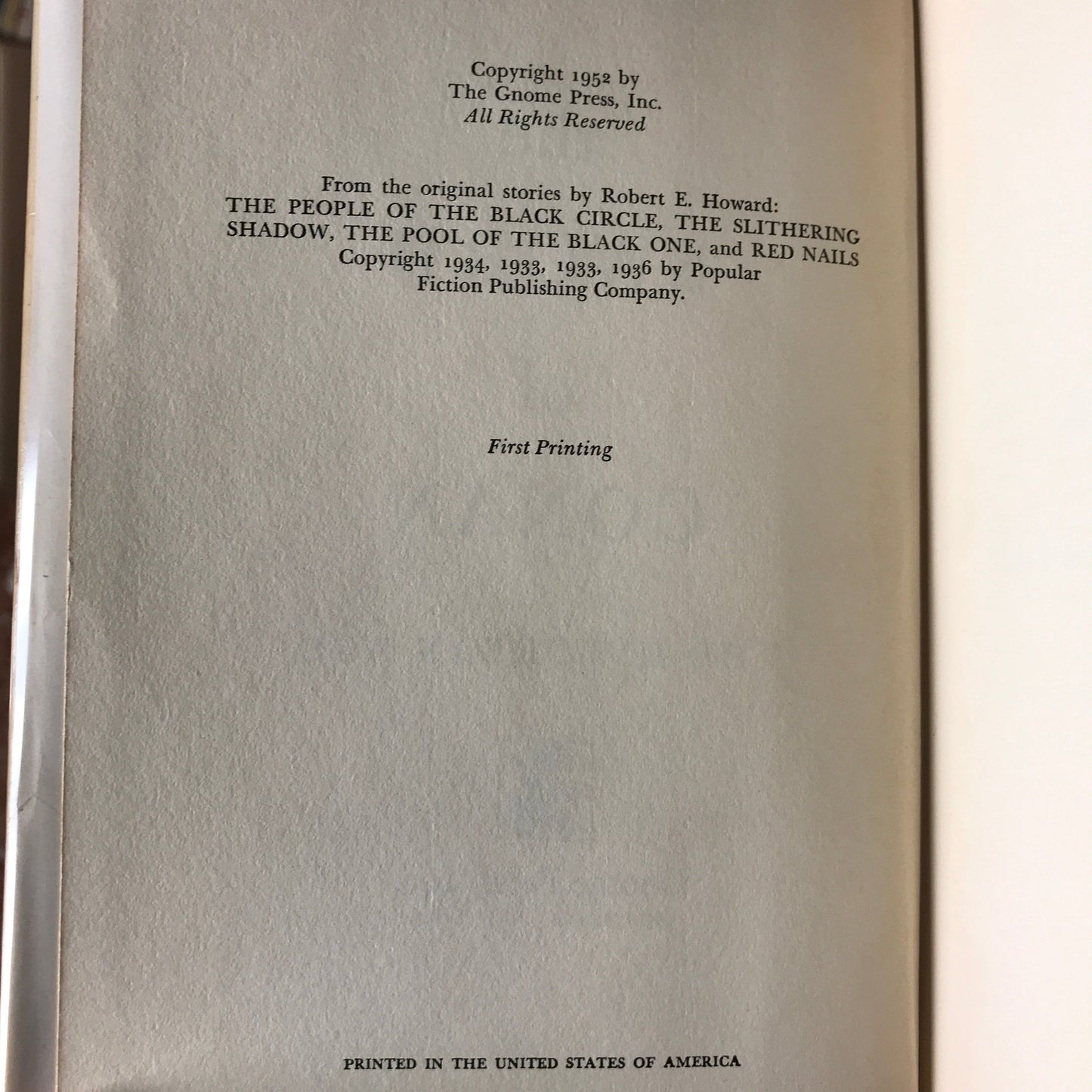 The Sword of Conan - Robert E. Howard - First Edition - 1952