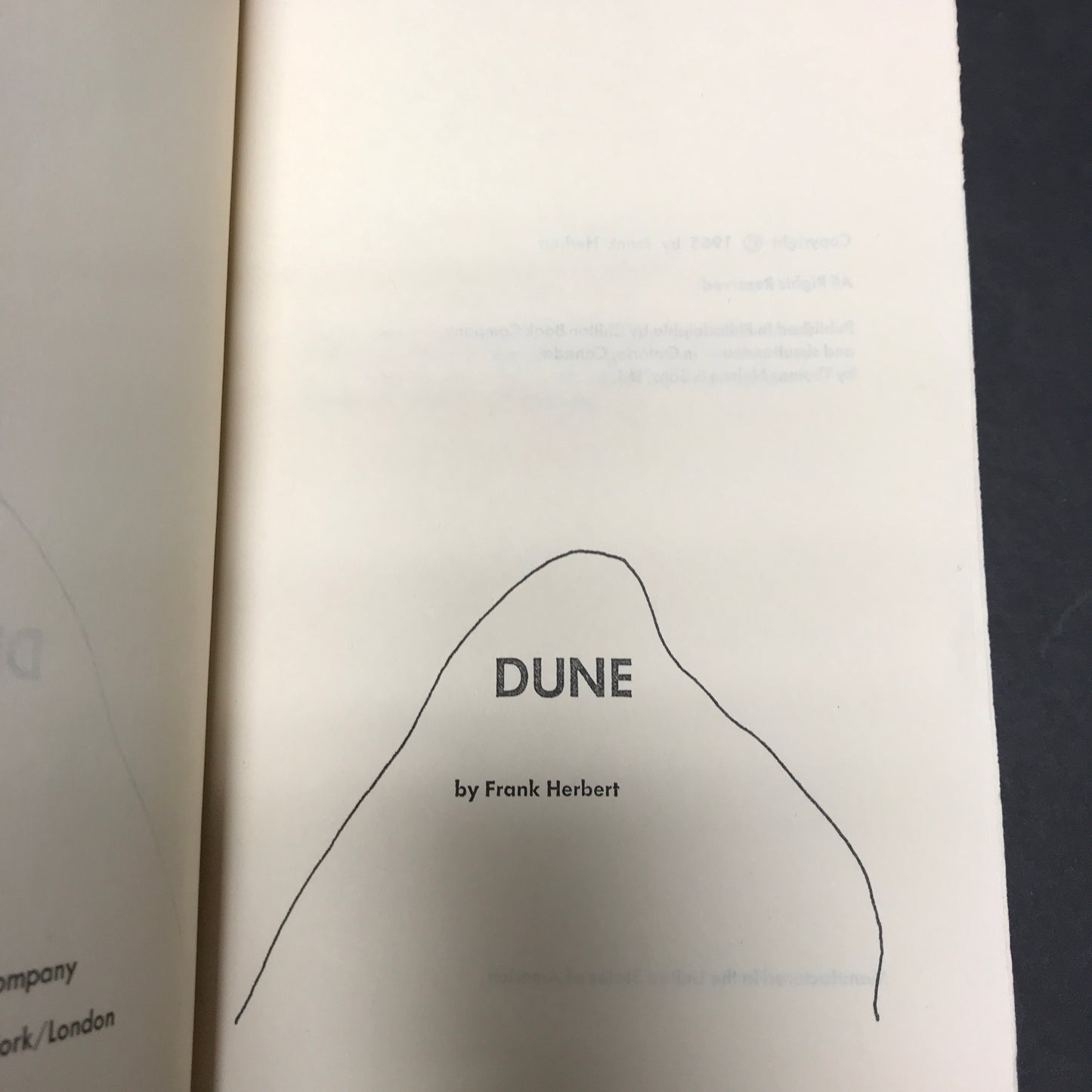 Dune - Frank Herbert - 1st Book Club Edition - 1861 Code On Back of Dust Jacket - 1965