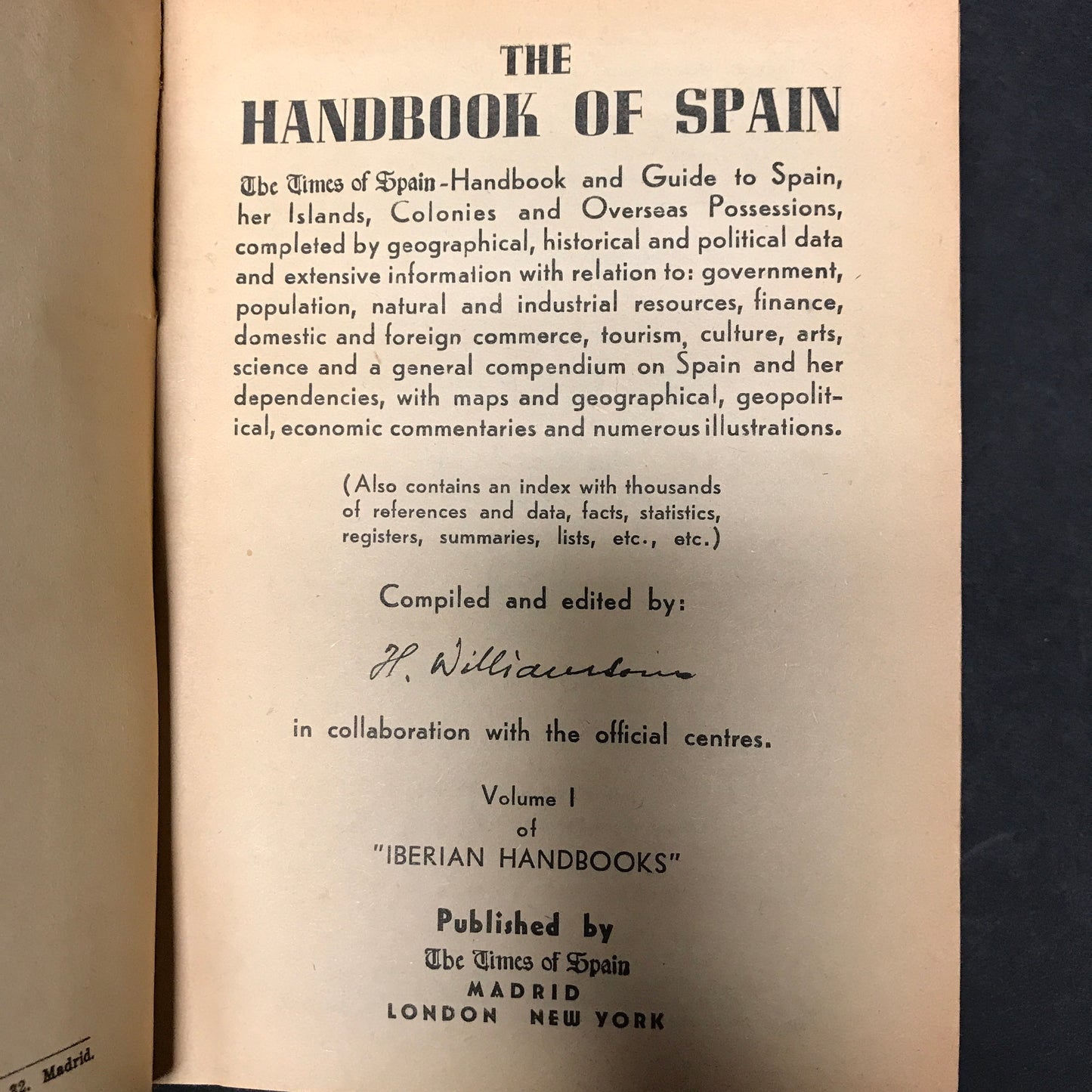 The Handbook of Spain - Compiled by H. Williamson - 1948