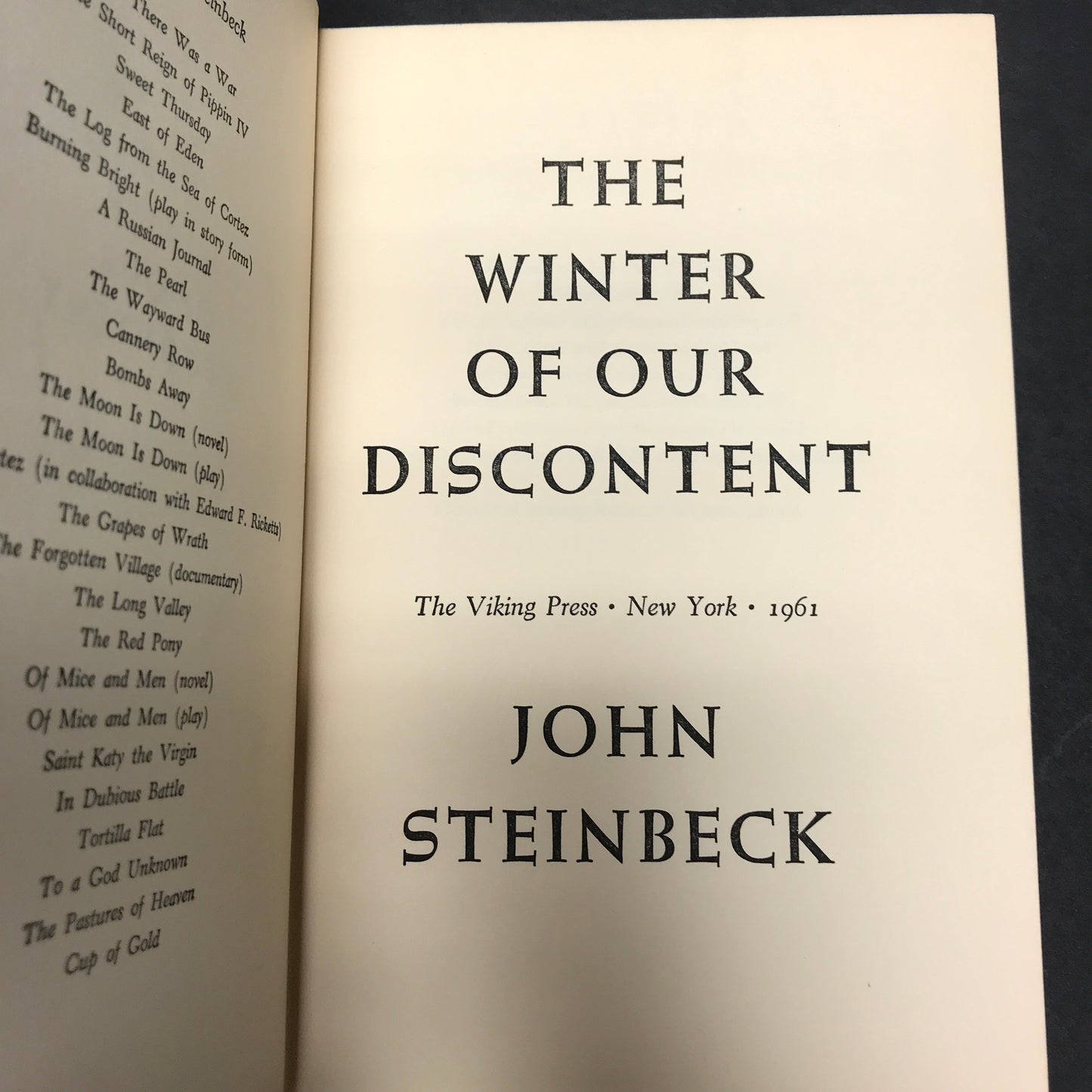 The Winter of Our Discontent - John Steinbeck - 1961