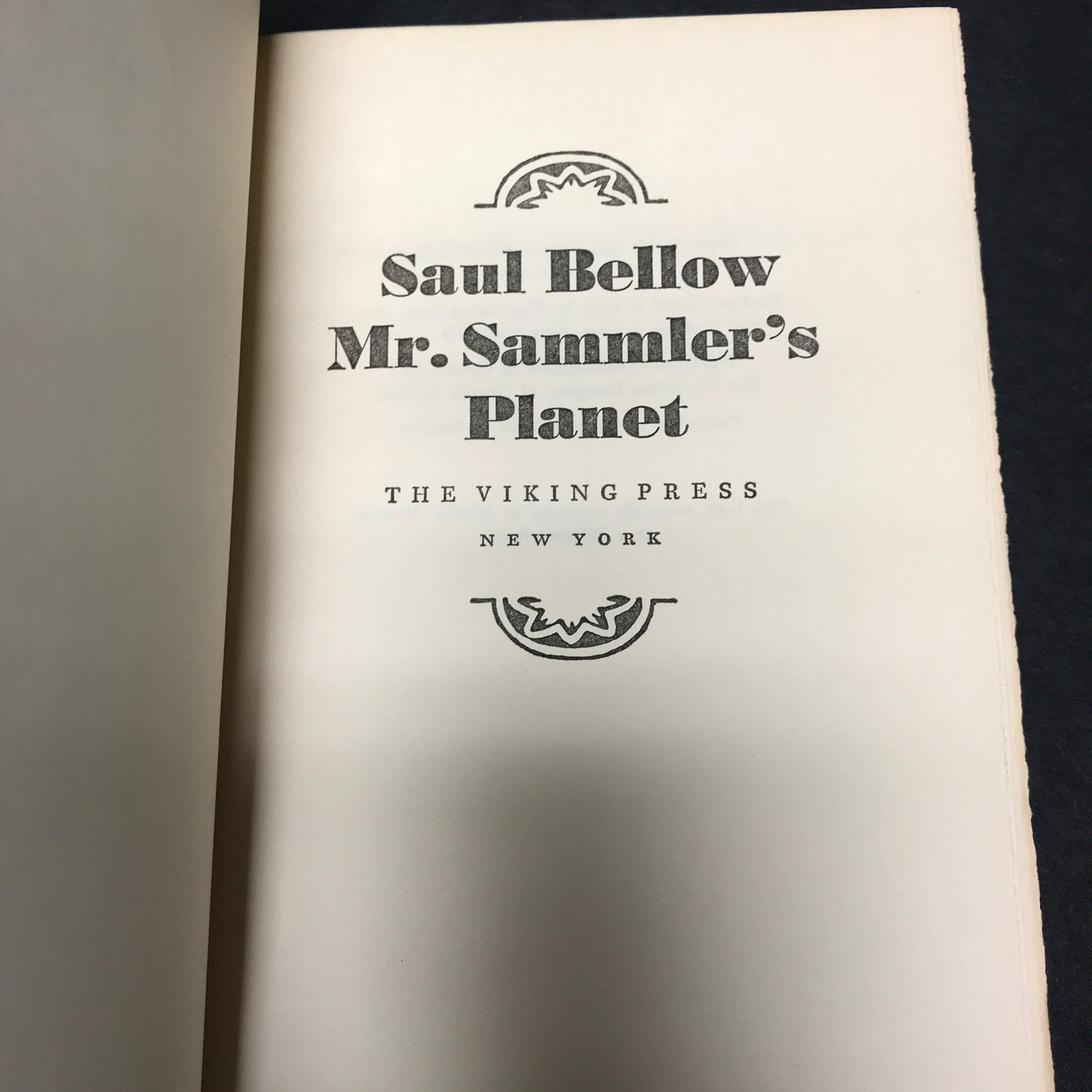 Mr. Sammler's Planet - Saul Bellow - Book Club Edition - 1969