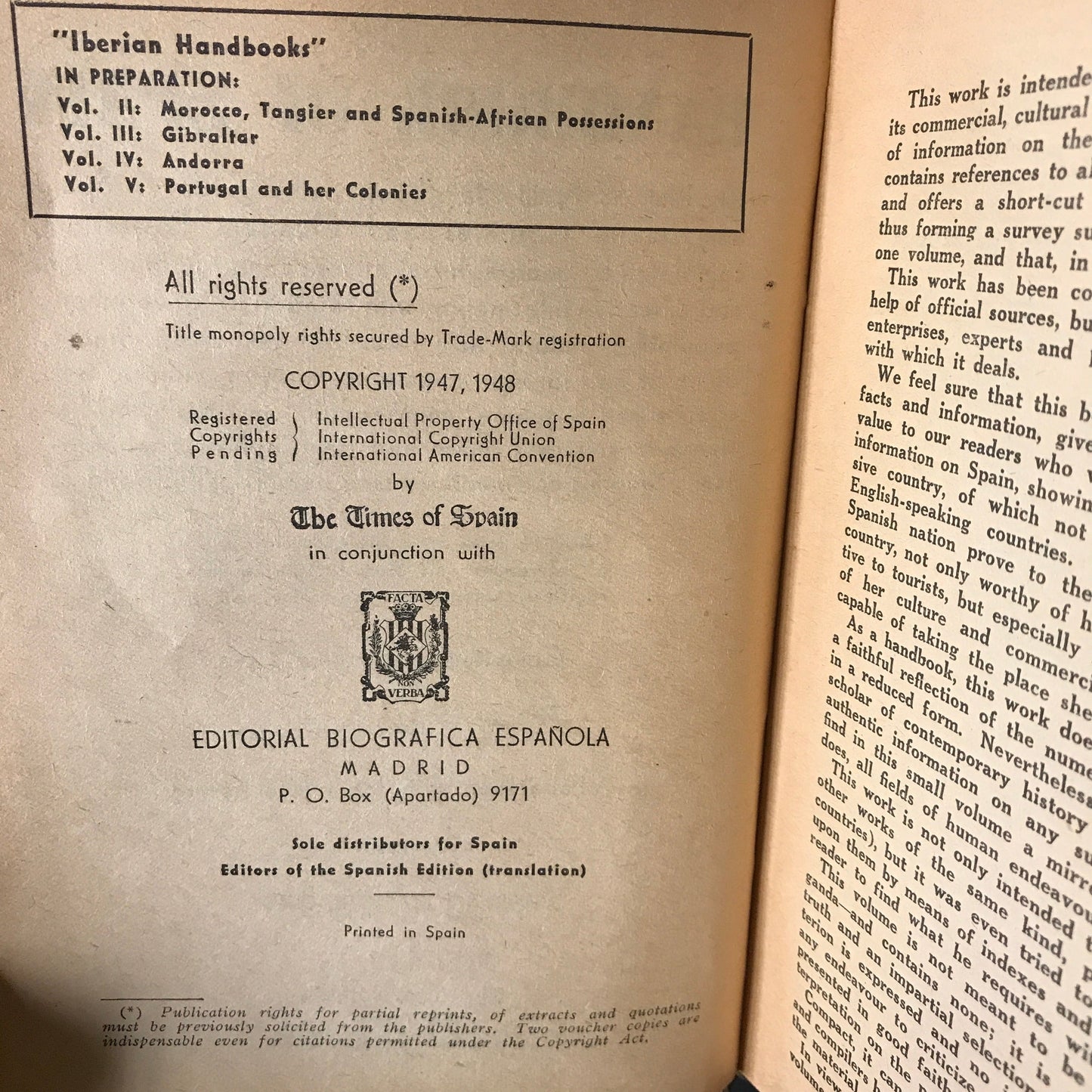 The Handbook of Spain - Compiled by H. Williamson - 1948