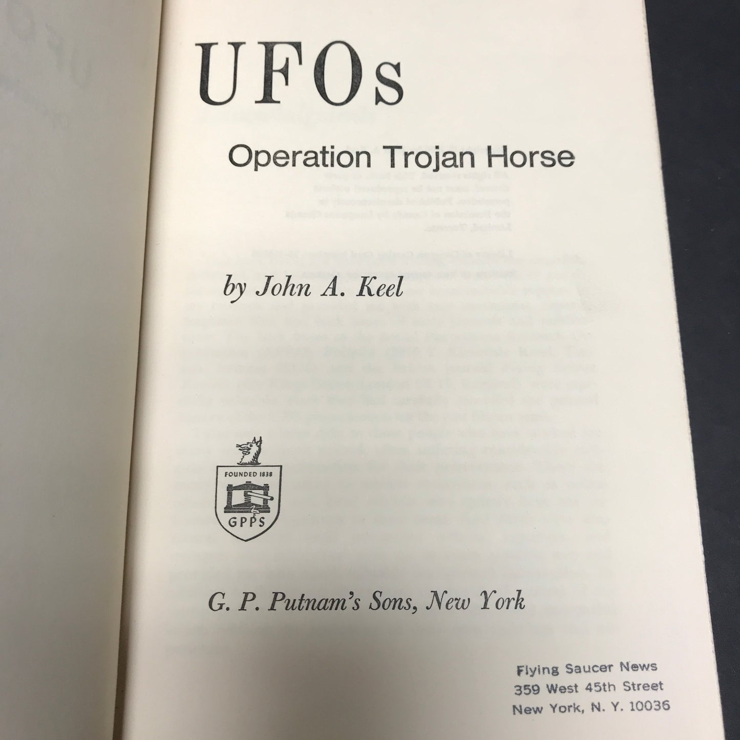 UFOs: Operation Trojan Horse - John A. Keel - 1970 - First Edition