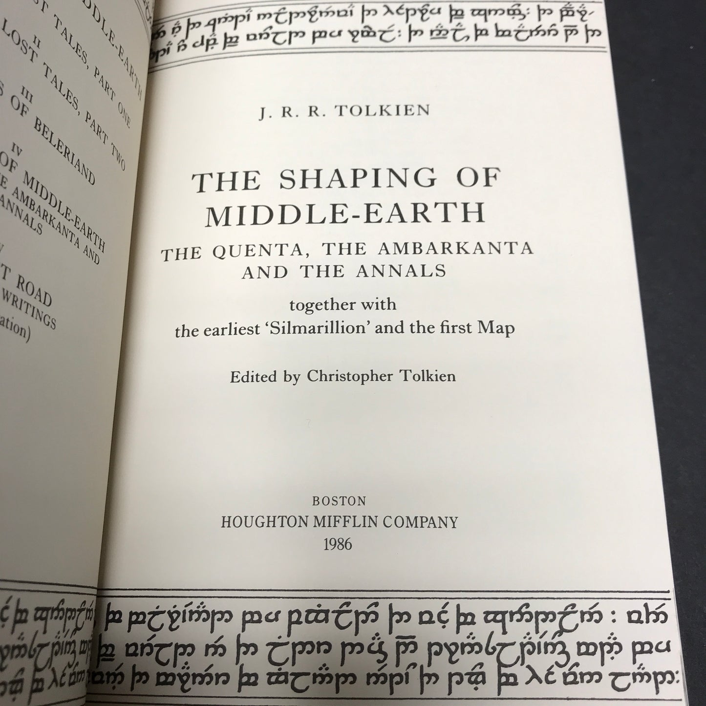 The Shaping of Middle-Earth - J. R. R. Tolkien - 1st Edition - 1986