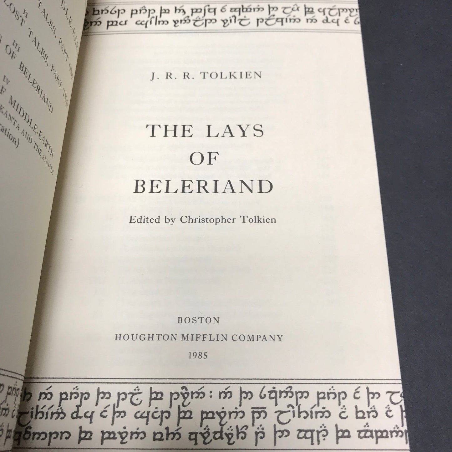 The Lays of Belerdiand - J. R. R. Tolkien - 1st US Edition - 1985