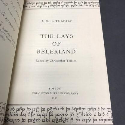 The Lays of Belerdiand - J. R. R. Tolkien - 1st US Edition - 1985