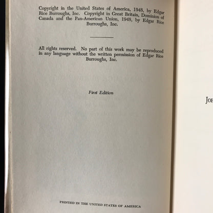 Llana of Gathol - Edgar Rice Burroughs - 1st Edition - 1948