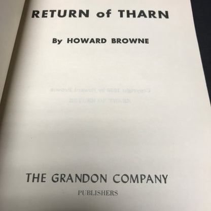 Return of Tharn - Howard Browne - 1st Edition - Signed - 1956