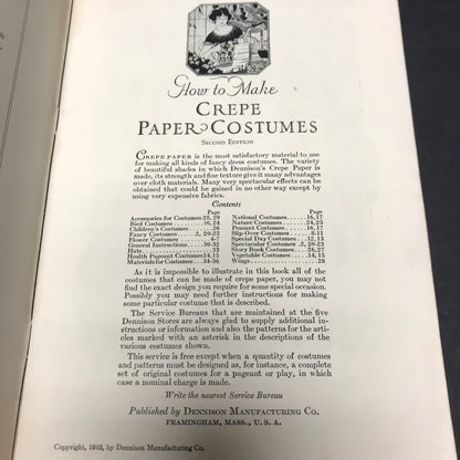 How to Make Crepe Paper Costumes - Dennison Manufacturing Co. - 1925