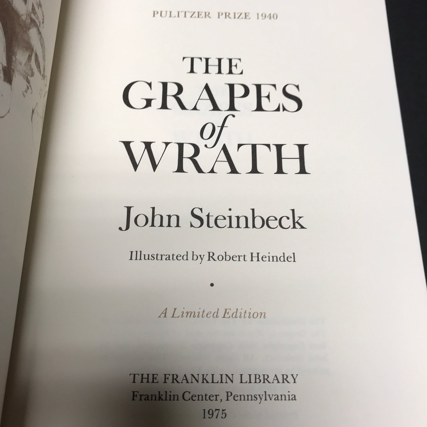 The Grapes of Wrath - John Steinbeck - Franklin Library - 1975