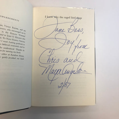 I Know Why the Caged Bird Sings - Maya Angelou - Early Printing - Inscribed - ( Signed ) 1969