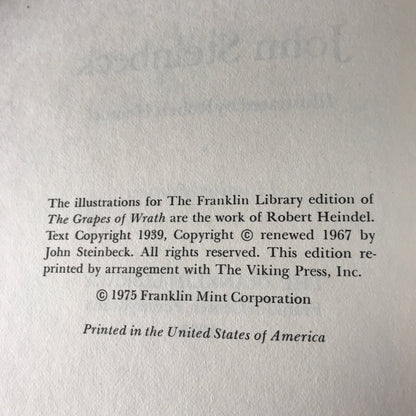 The Grapes of Wrath - John Steinbeck - Franklin Library - 1975