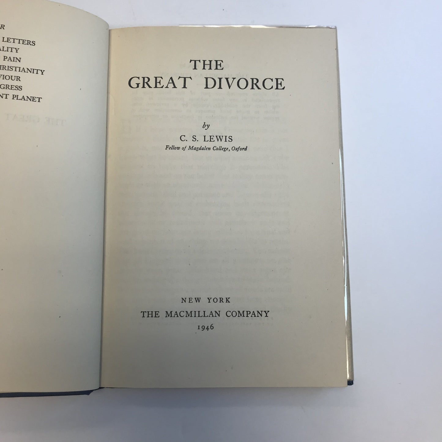 The Great Divorce - C. S. Lewis - 1st Edition - 1946