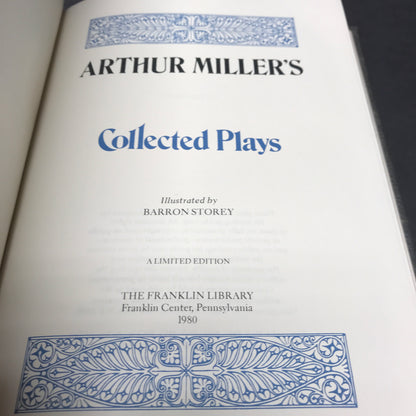 Collected Plays - Arthur Miller - Franklin Library - Signed - 1980