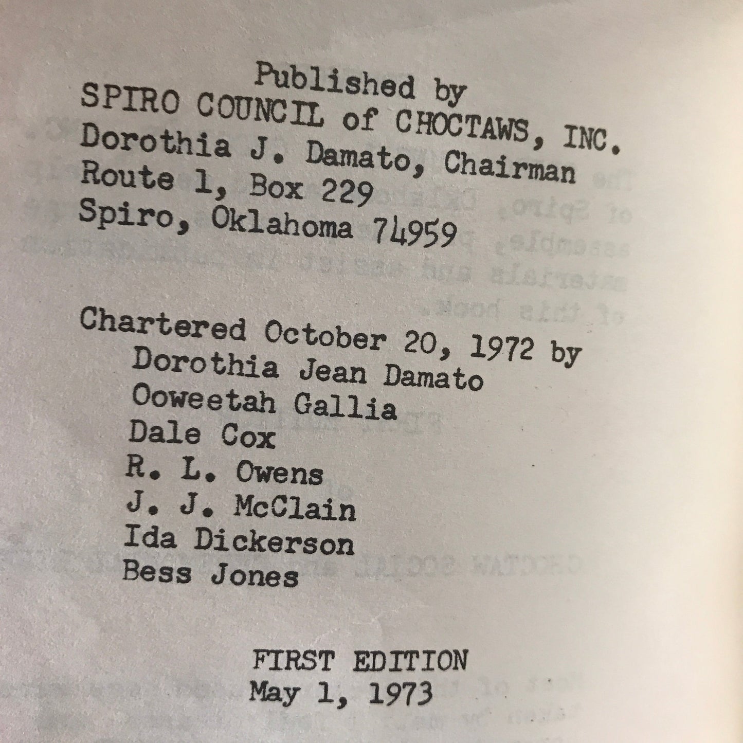 Choctaw Social and Ceremonial Life - Dorothia J. Damato - 1973