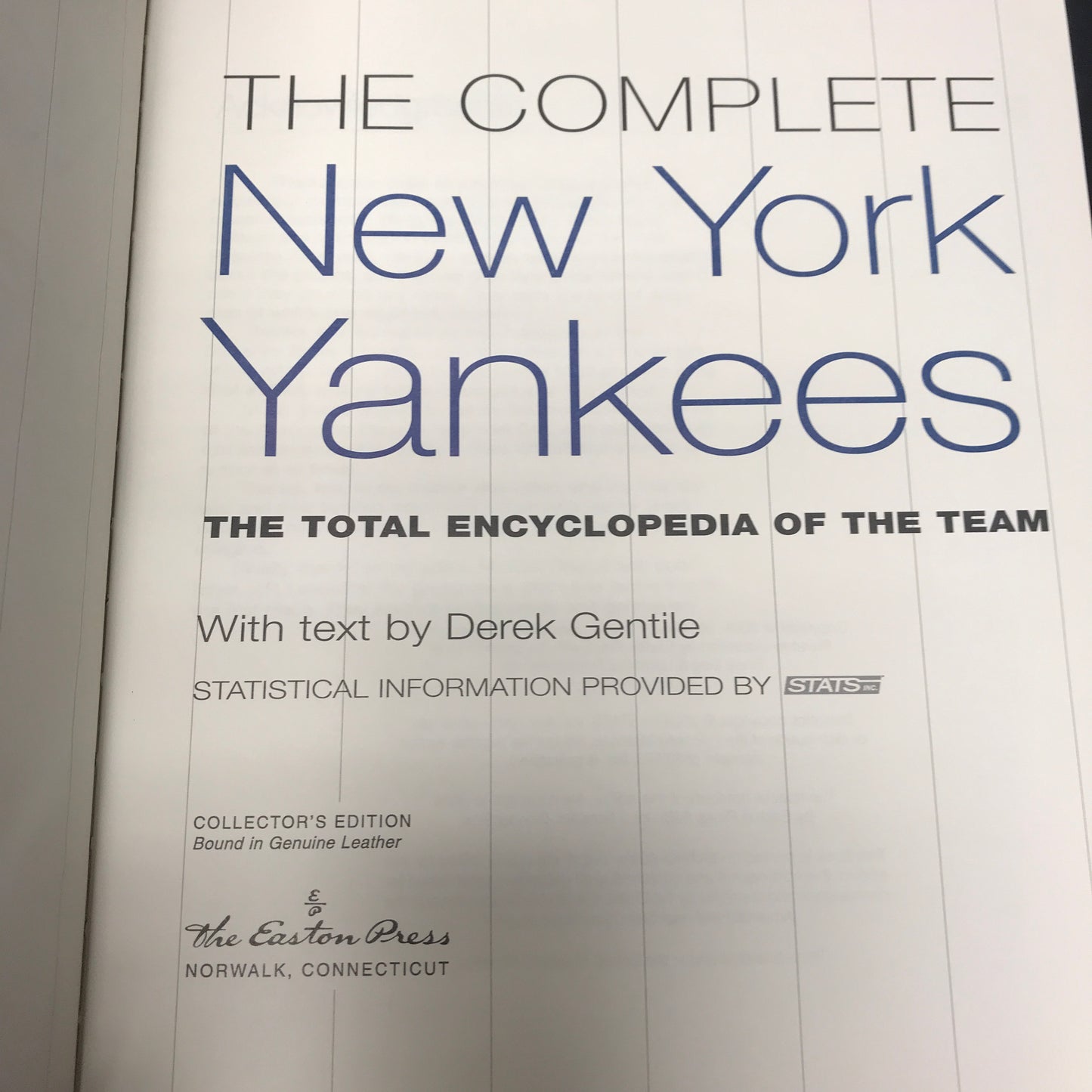 The Complete New York Yankees - Derek Gentile - Easton Press - 2001